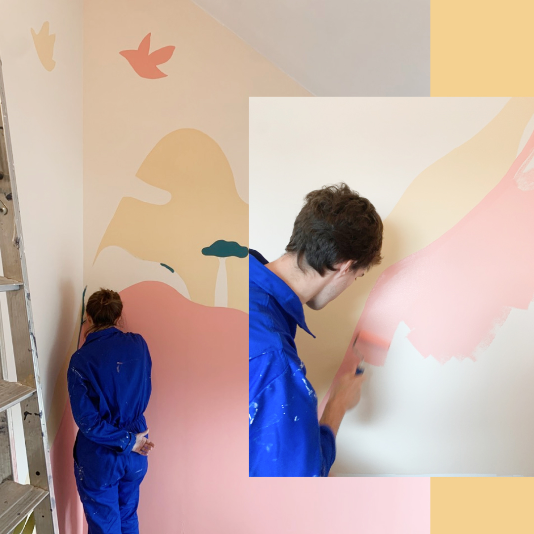 Mise en peinture de la fresque